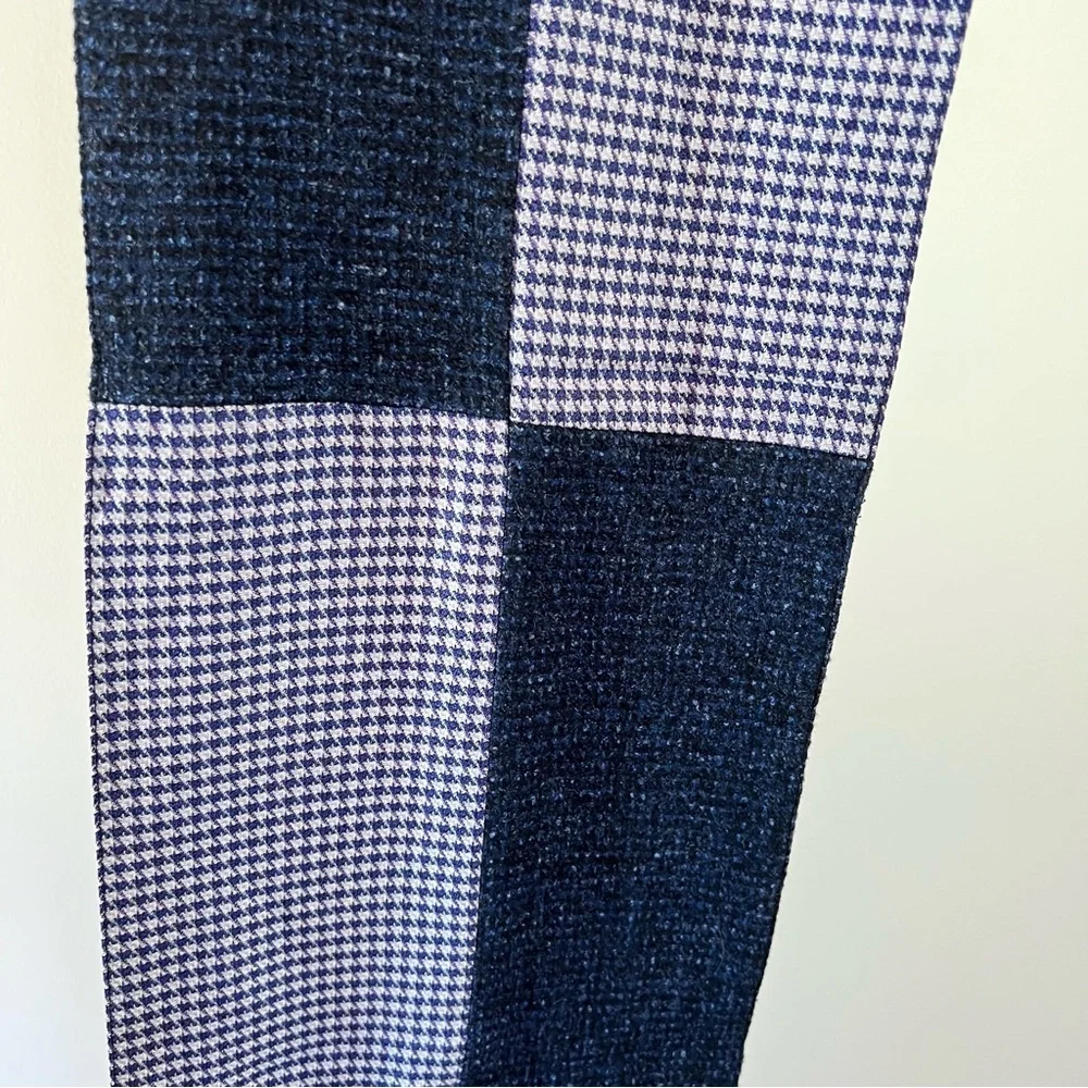 Navy Blue and White Checkered Scarf